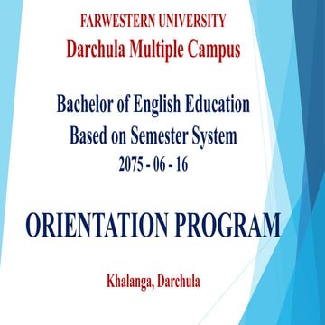 Bachelor of English Education Based on Semester system of Far Western Univers...