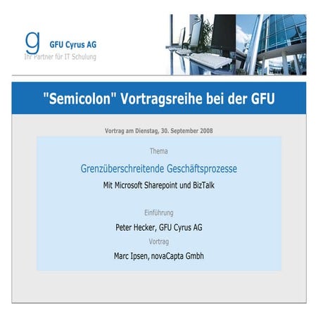 Grenzüberschreitende Geschäftsprozesse mit Microsoft SharePoint und BizTalk