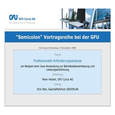 Professionelle Anforderungsanalyse am Beispiel einer Java-Anwendung zur Betri...