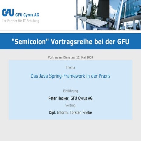 Das Java-Spring-Framework in der Praxis