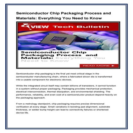 Semiconductor Chip Packaging Process and Materials Everything You Need to Kno...