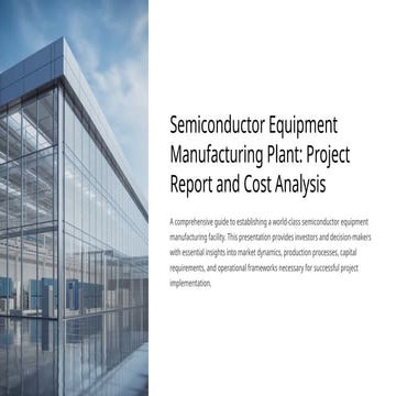 Establishing a Profitable Semiconductor Equipment Manufacturing Plant