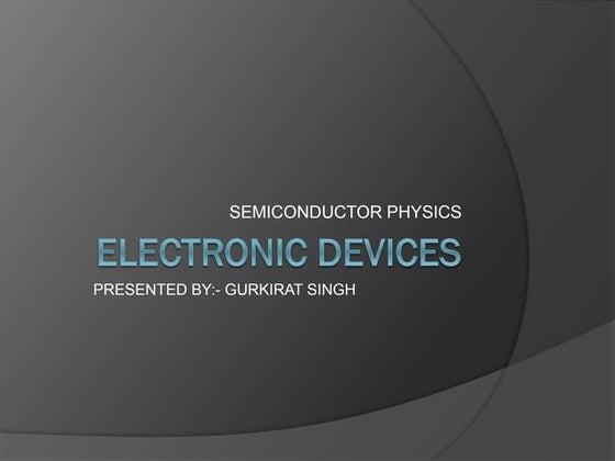 Semiconductor physics electronic devices