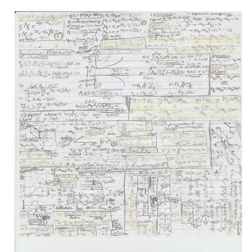 Semiconductors exam(s) hand written formula sheets