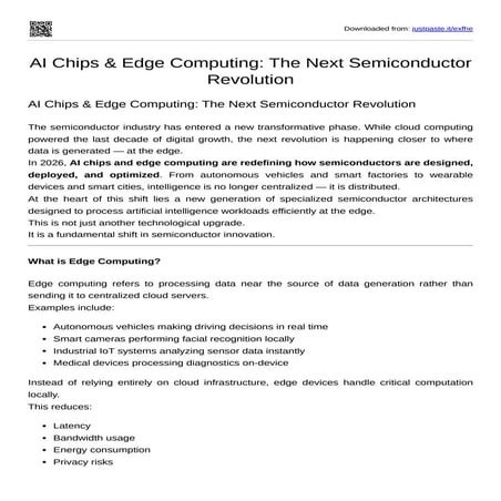 AI Chips and Edge Computing Revolutions. | PDF