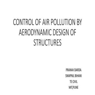 Aerodynamic Design of Buildings to Reduce Air Pollution