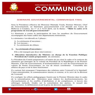 Seminaire gouvernemental  communiqu...