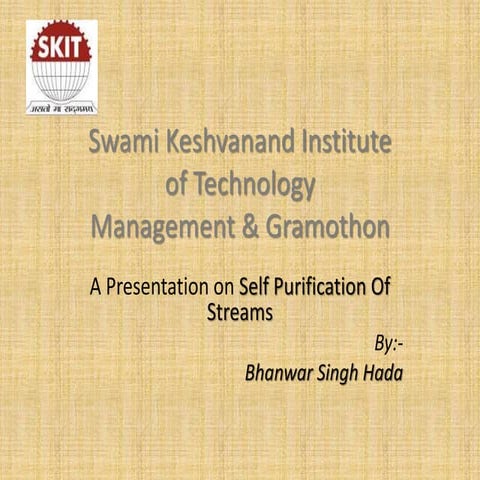 self purification of streams Seminan ppt
