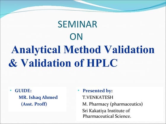Analytical method validation | PPT