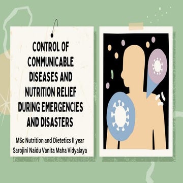 Control of communicable diseases and nutrition relief during emergencies and ...