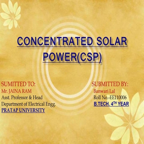 Seminar on CSP technology