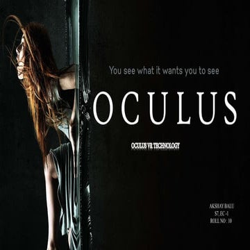 OCULUS VIRTUAL REALITY TECHNOLOGY