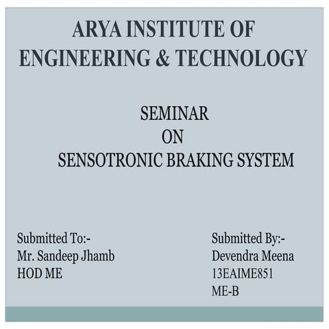 Sensotronic Brake Control 