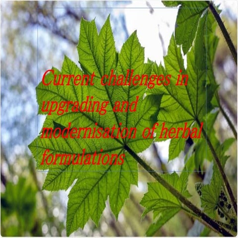 Current Challenges in Upgrading and Modernization of Herbal Drugs