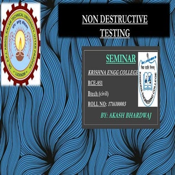 Non destructive testing (Civil Engineering )