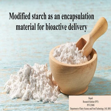 Modified starch as an encapsulation material for bioactive delivery
