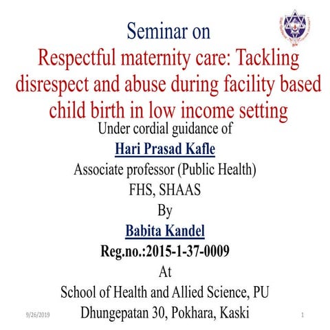 Respectful Maternity Care