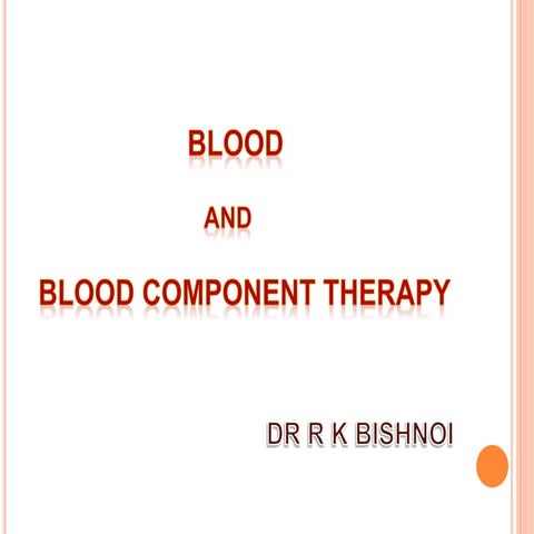 Blood Component Therapy