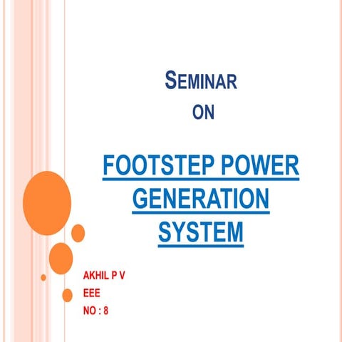 FOOT STEP POWER GENERATION