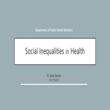 Social Inequalities in Health
