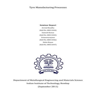 Manufacturing Processes - Tyre