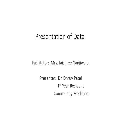Presentation of data