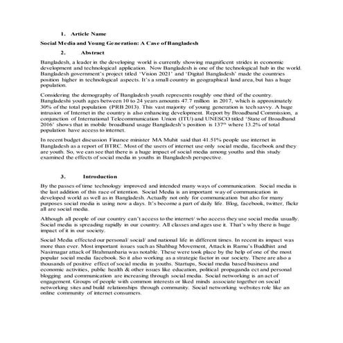 Seminar paper on social media a case of bangladesh
