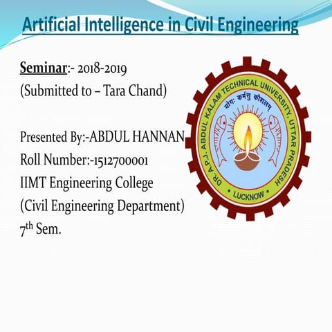  Artificial Intelligence in Civil Engineering. 