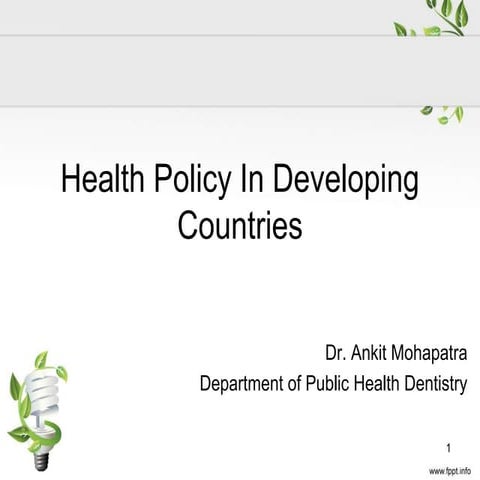 Health policy in developing countries