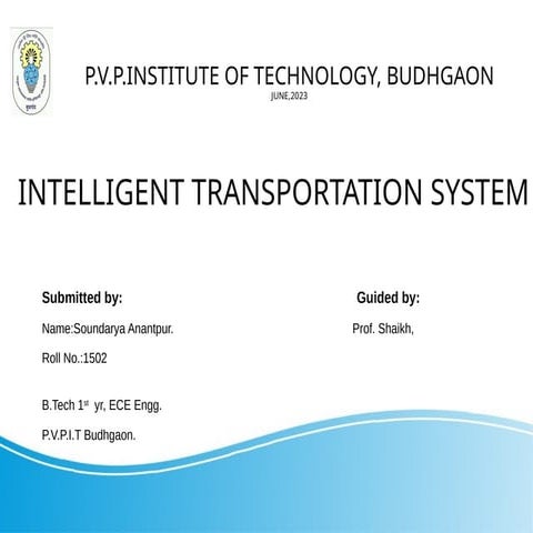 Intelligent Transportation System presentation