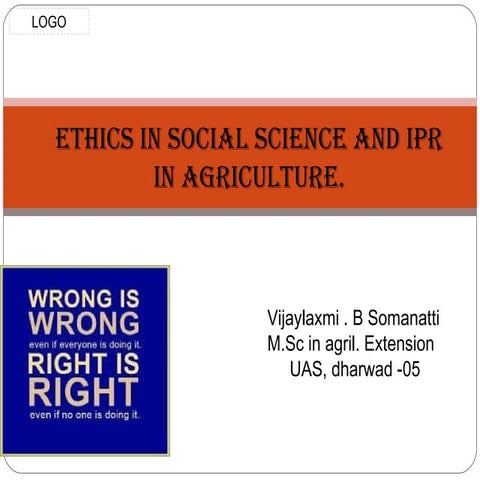 ETHICS AND IPR ISSUES 
