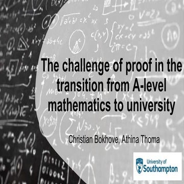 The challenge of proof in the transition from A-level mathematics to university