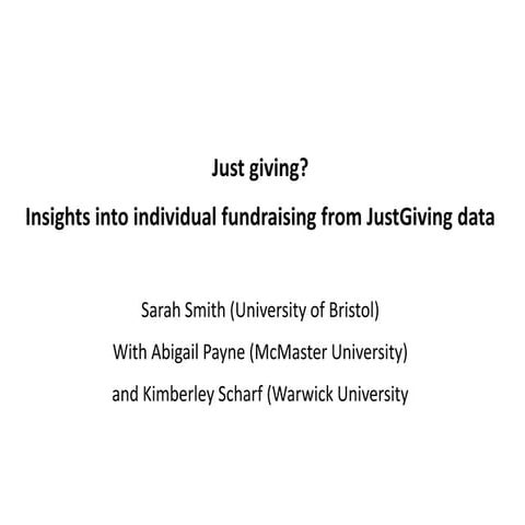 Insights on fundraising from JustGiving data