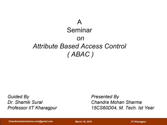 Attribute Based Access Control
