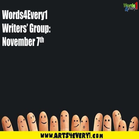 Arts4Every1 Writers' Workshop: 7th November 2015