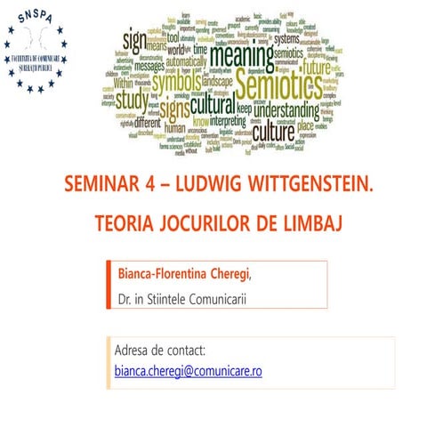 Seminar 4 - Wittgenstein. Teoria jocurilor de limbaj