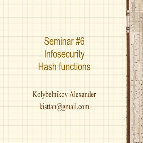 Information security Seminar #6 