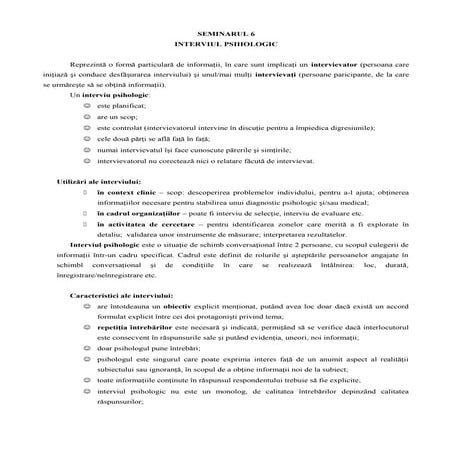   interviul psihologic