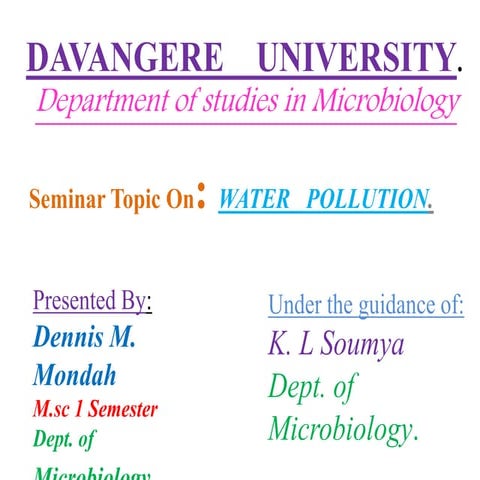 Water Pollution environmental microbiology