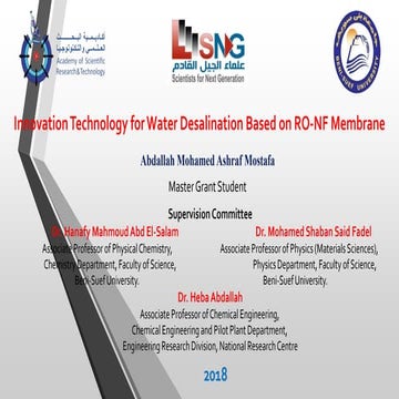 Innovation Technology for Water Desalination Based on RO-NF Membrane