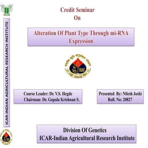 Alteraton of plant type through mi-RNA expression
