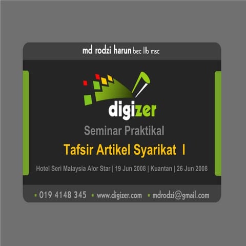 Seminar Praktikal Tafsir Artikel Syarikat I