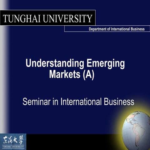 Emerging Markes [SAV Lecture Notes]