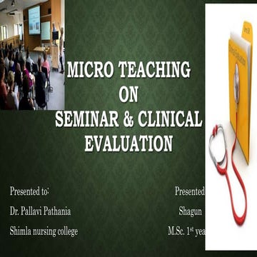 Seminar, clinical evaluation