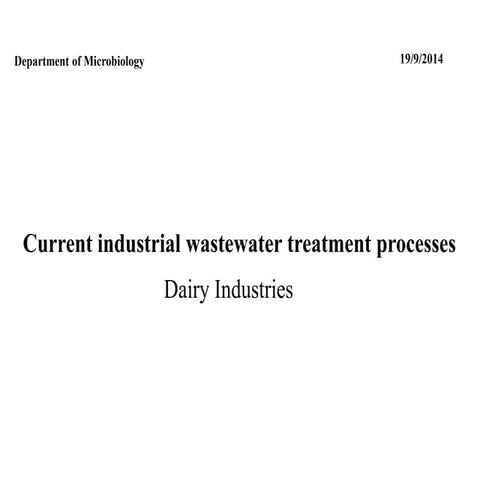 Seminar Dairy Industrial waste water treatment
