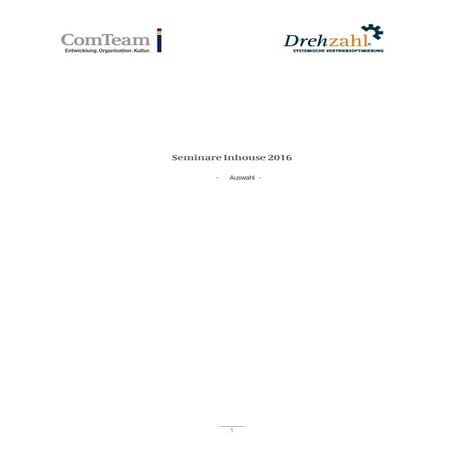 Seminare Inhouse 2016