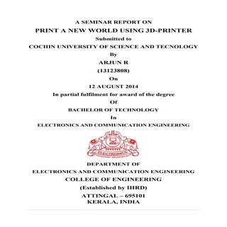 3D PRINTER Seminar fair report (pdf)