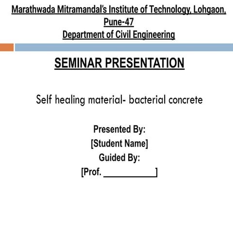Self Healing Concrete | PPTX