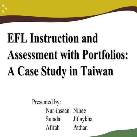 EFL Instruction and Assessment with Portfolios: A Case Study in Taiwan by Bal...