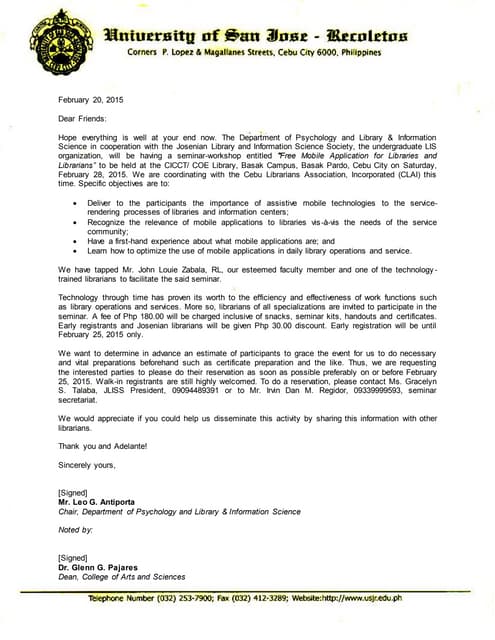 Letter of invitation